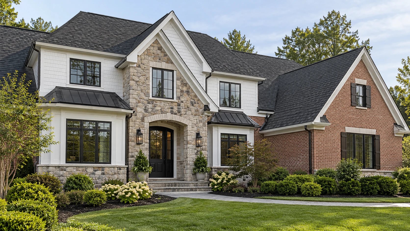 Original roof replacement design illustration with charcoal architectural shingles